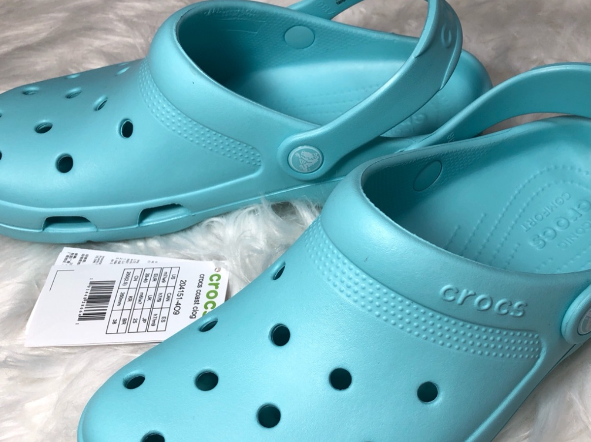 pool blue kids crocs