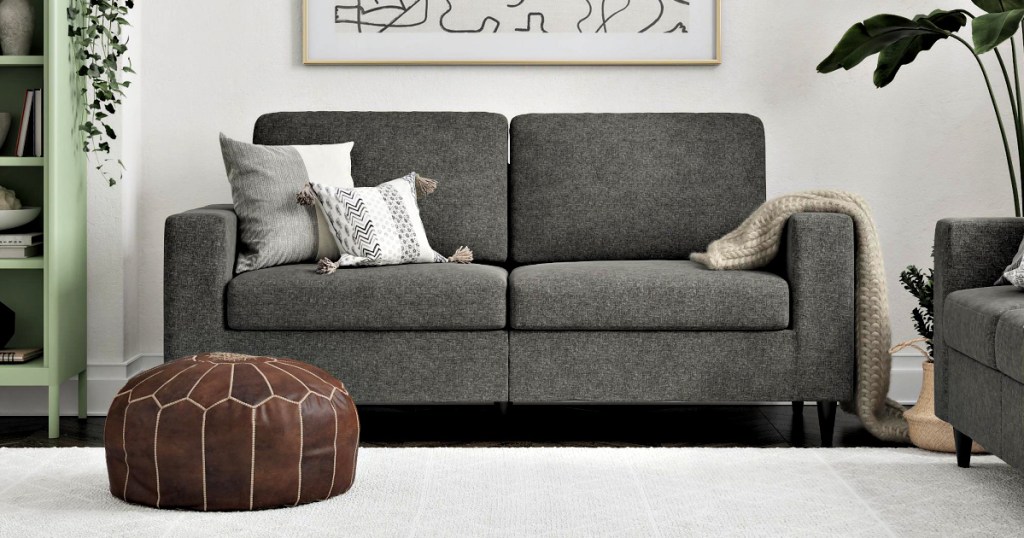 DHP Cooper Sofa in gray linen