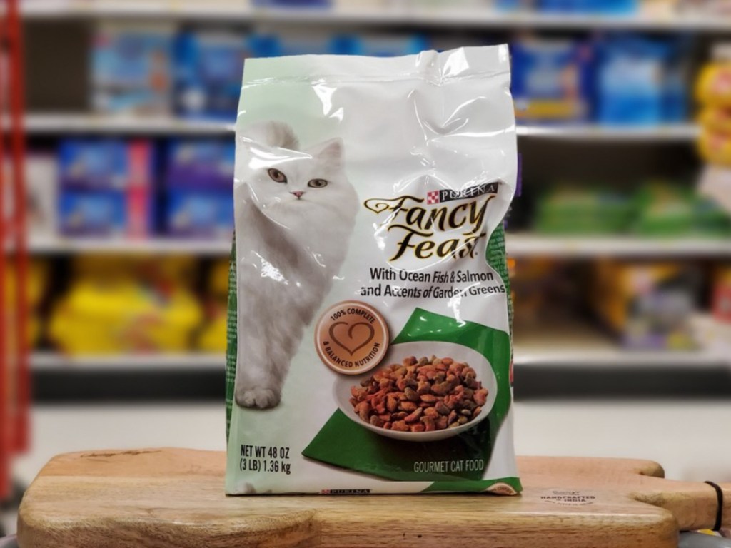 Bag of dry cat food