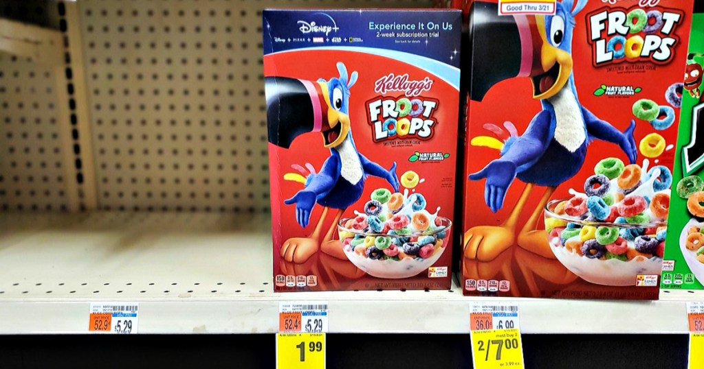 Froot Loops Cereal on shelf in CVS