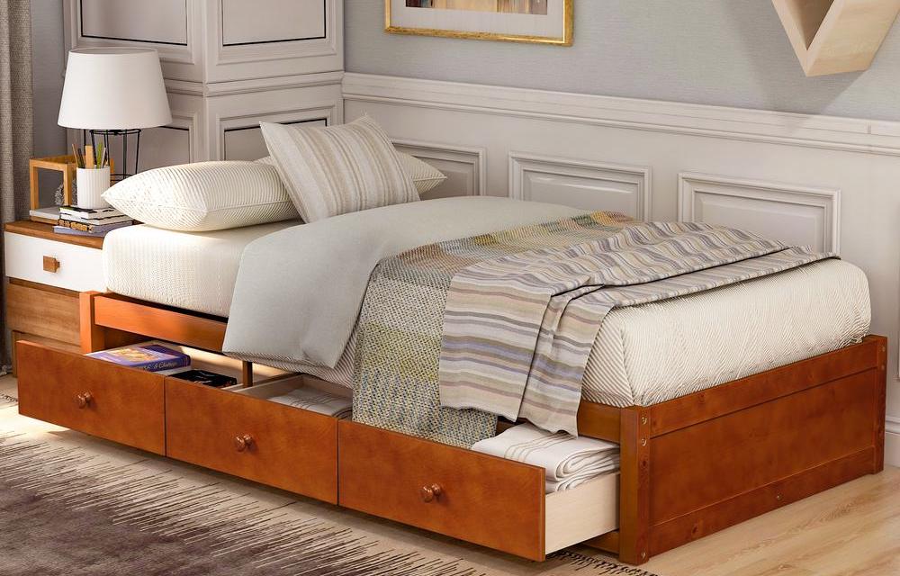 Twin Storage Bed W Drawers Only 214, Twin Platform Bed With Drawers Underneath