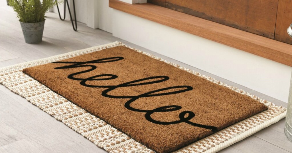 doormat that says hello