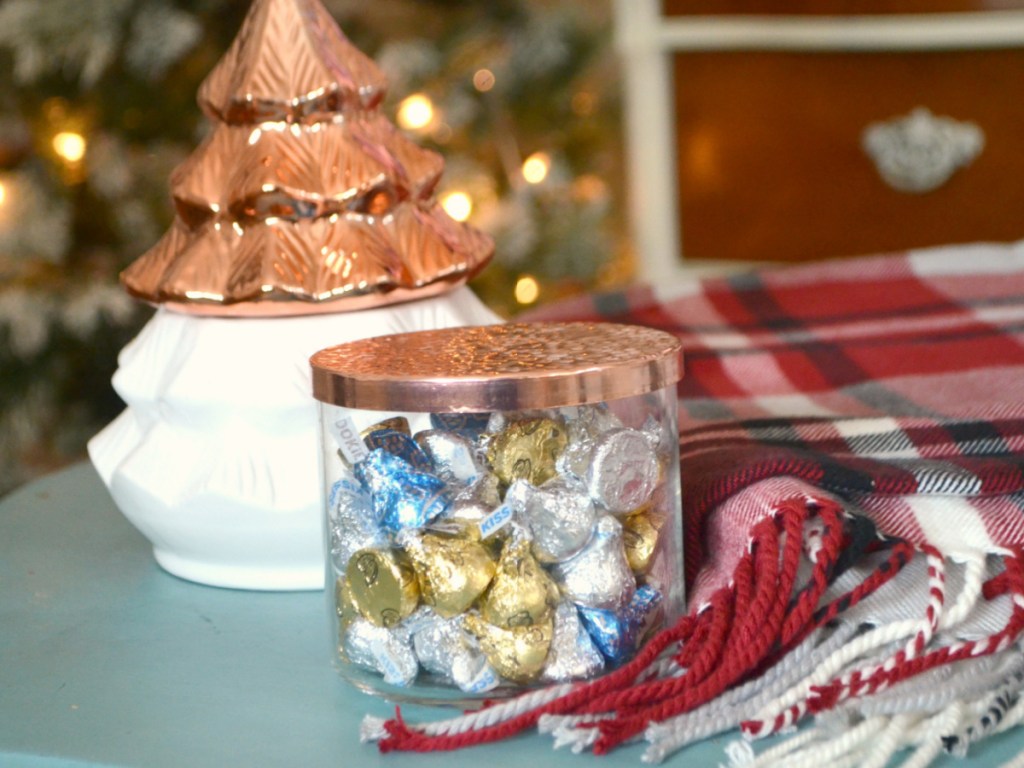 how to reuse bath & body works candle jars - how to reuse old candle jars - holiday candy in an old candle jar