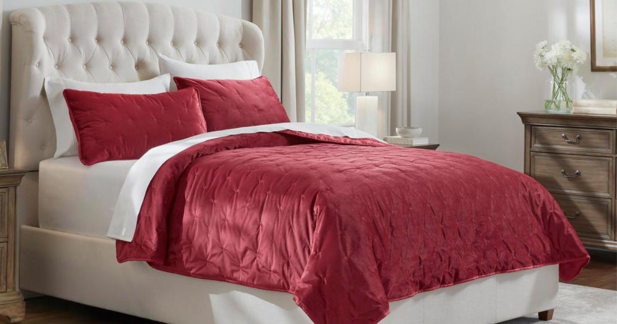 3 Piece Velvet Quilt Set As Low 15 99 On Homedepot Com Regularly 100 Hip2save - Home Decorators Collection Bedding Set