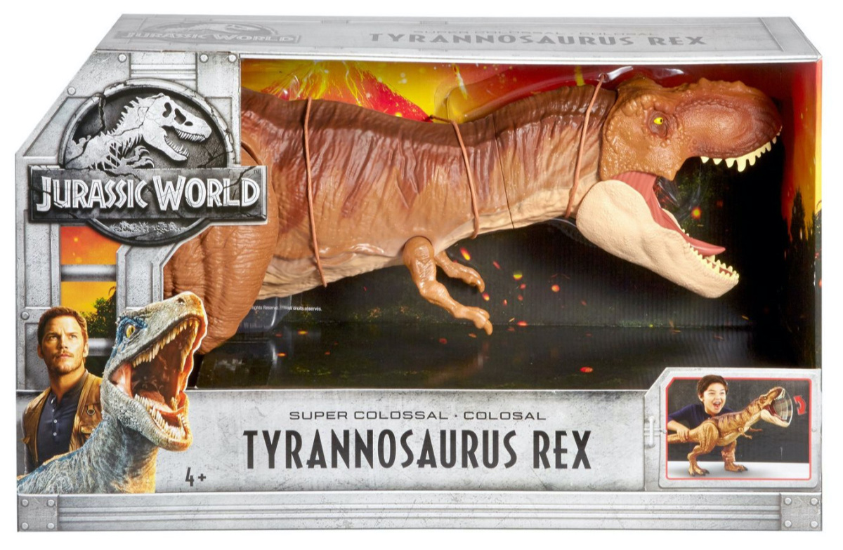 large toy dinosaur in box