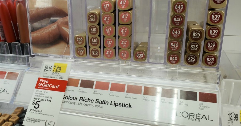 L'Oreal Colour Riche Satin Lipsticks on Target display