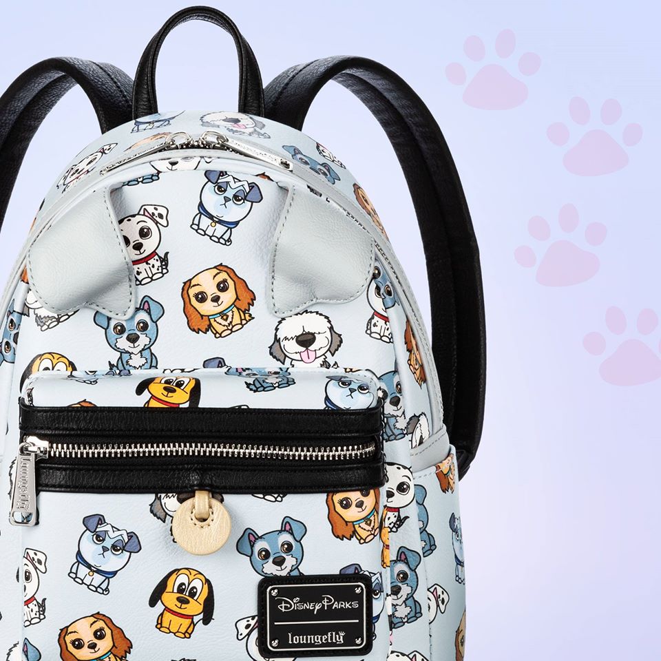 Loungefly Mini Backpack with dogs on it