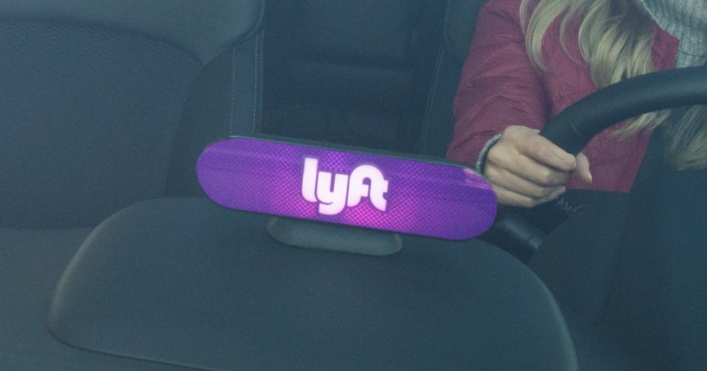 Lyft sign in car