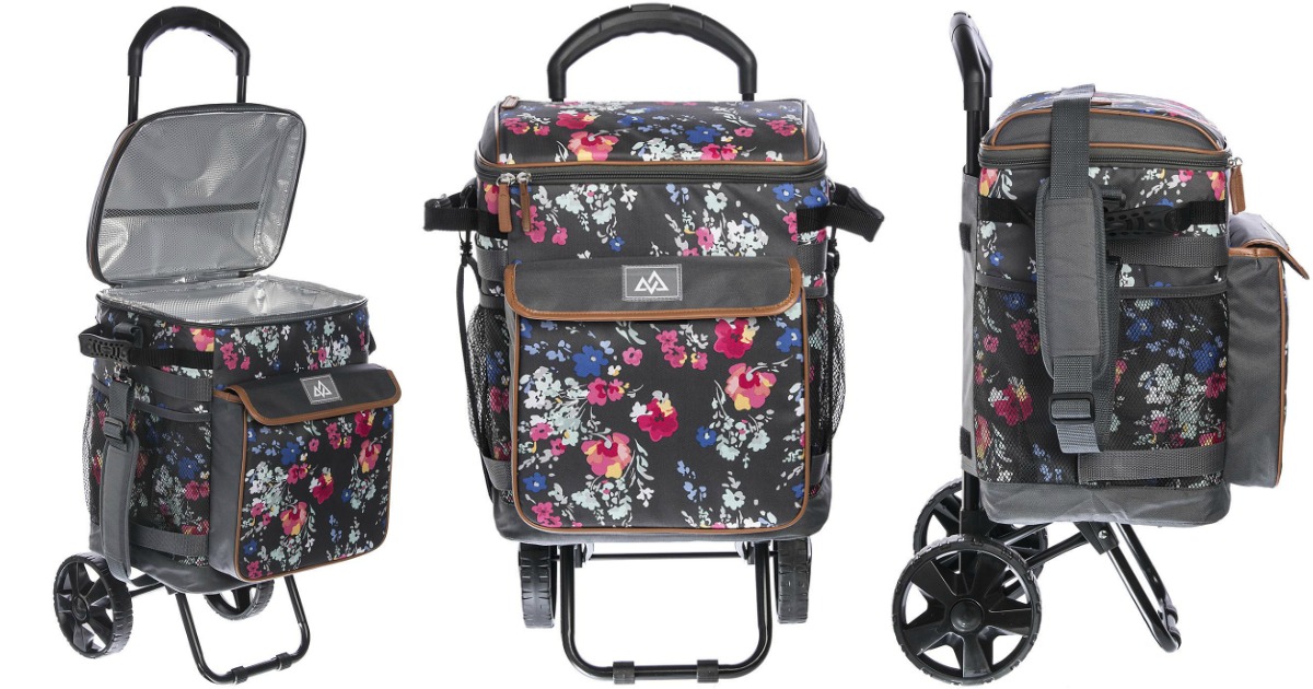 Member's Mark Rolling Tote Gray Floral 