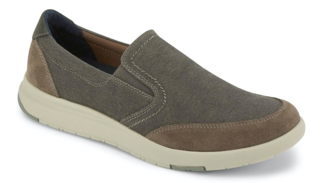 tan and grey men's casual shoe