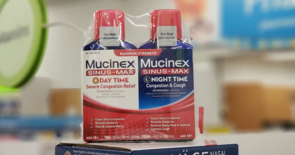 Mucinex Double Pack on store display