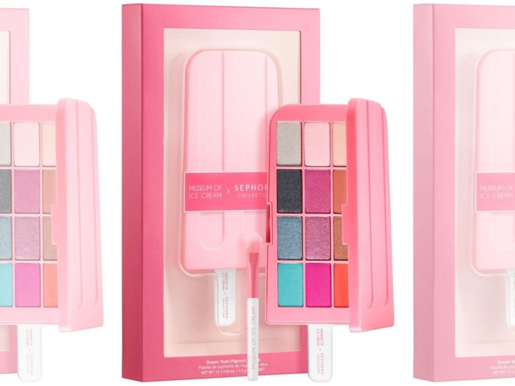popsicle shaped eyeshadow palette in box with little eyeshadow brush 