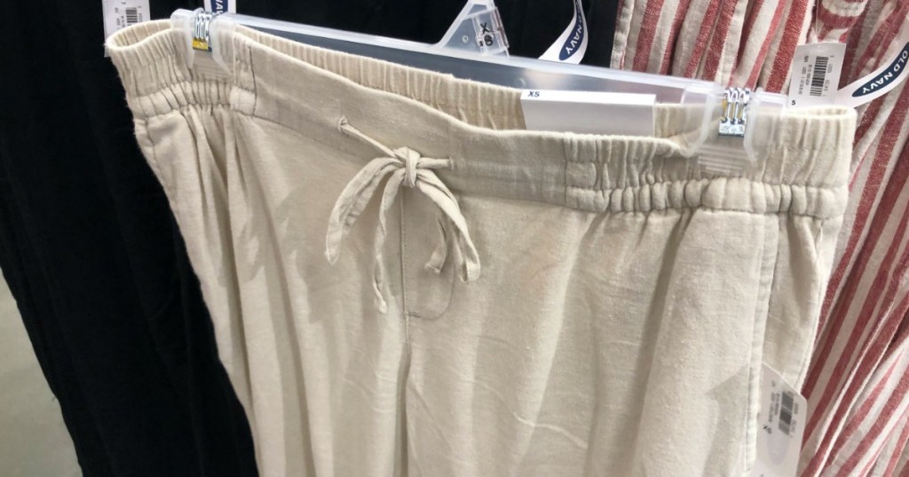 pair of pants on a hanger