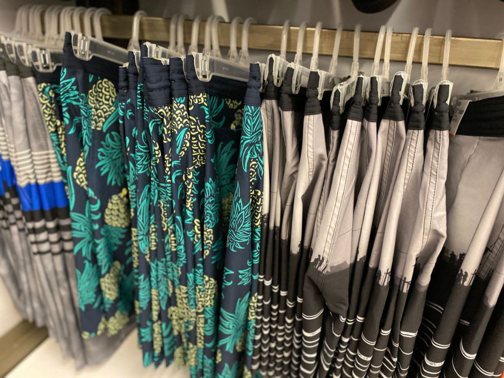shelf with Men’s Swim Trunks