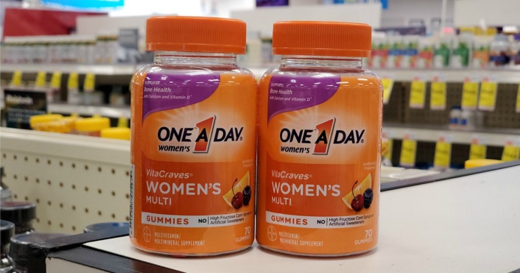 One a Day Women's Gummies on store counter