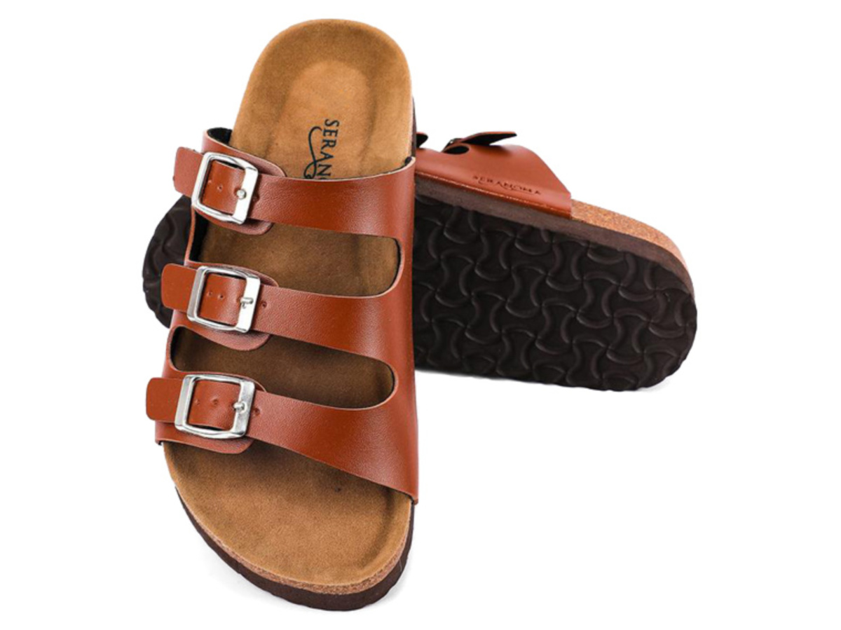 women's brown strap sandals