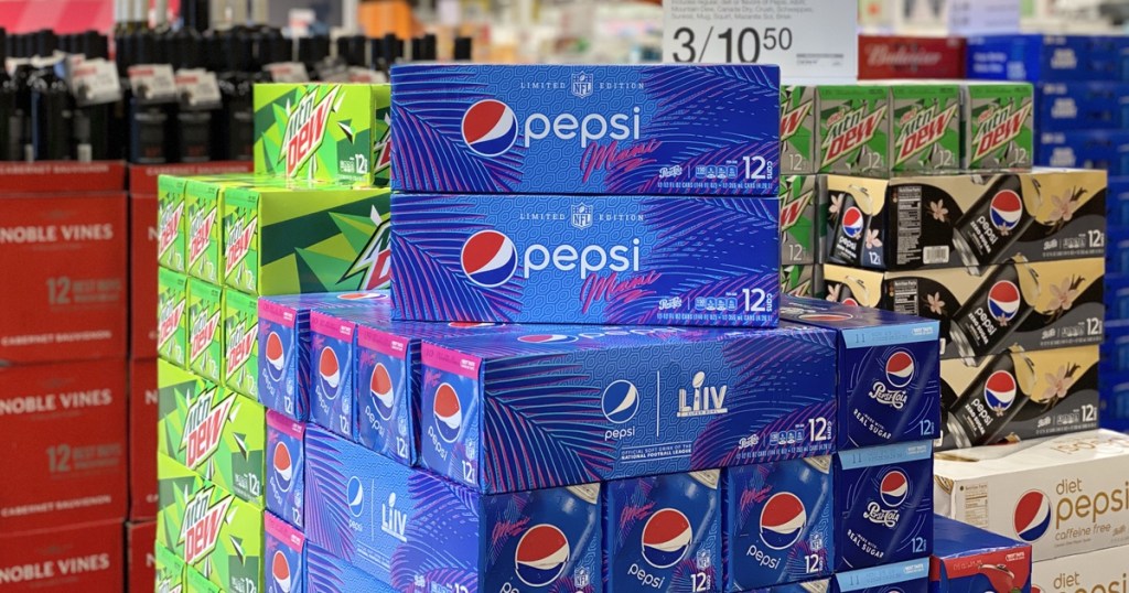soda can packs store display