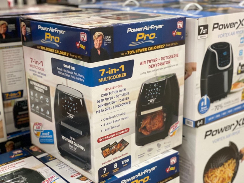 Power AirFryer Pro Oven boxes on shelf