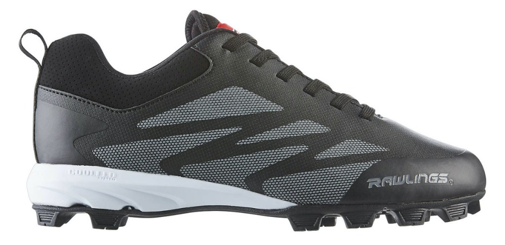 black and grey men's baseball cleat