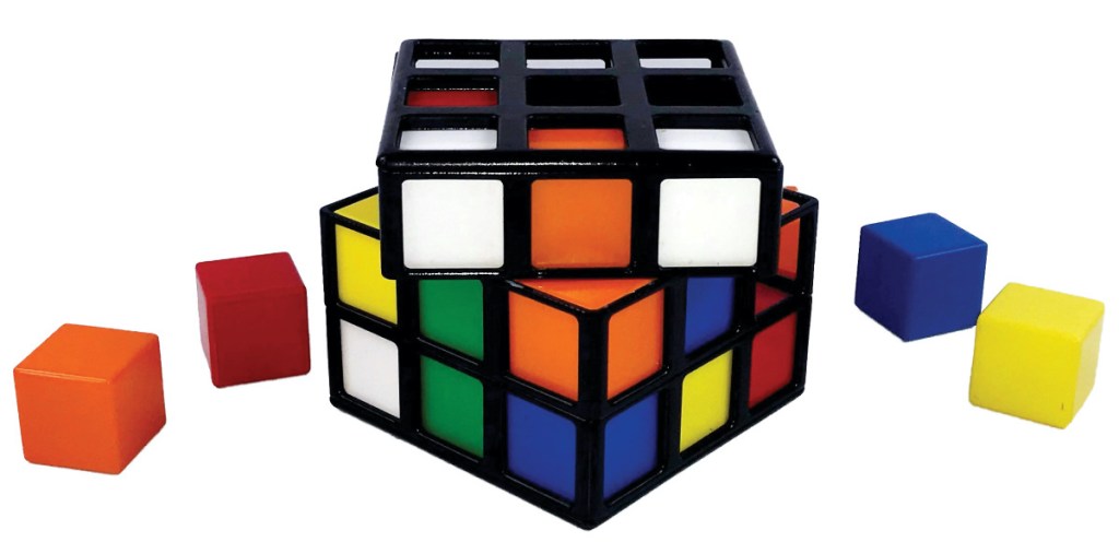 rubiks cube game with square colored pieces