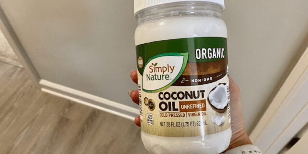 Jar of Simply Nature coconut oil