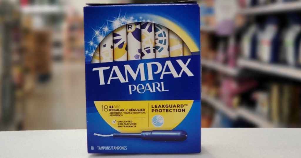 box of Tampax Pearl Tampons 
