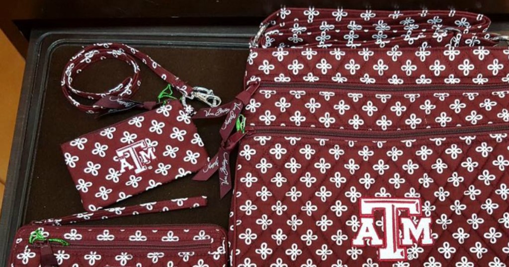 Collegiate themed women's handbags and wallets