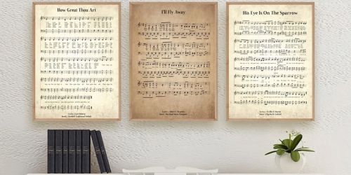 Vintage Hymn Prints Only $7.99 Shipped (Regularly $20) | Choose a Family Favorite or Christmas Hymn