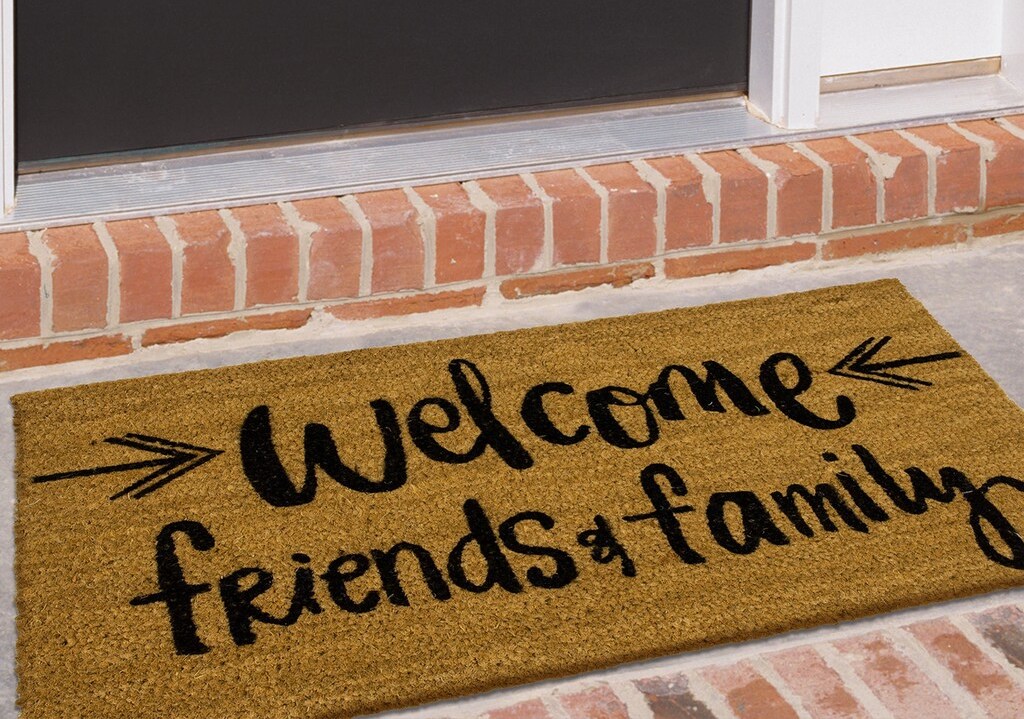 doormat that says Welcome Friends & Family