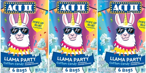 Act II’s Llama Party Popcorn Pops Up Blue in the Microwave AND Tastes Like Cotton Candy