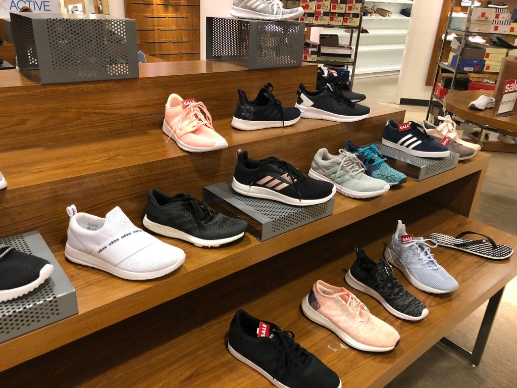 adidas women's shoes in store display