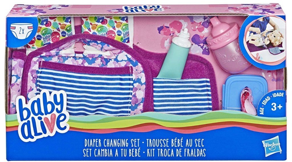 box with baby doll diapers and accessories