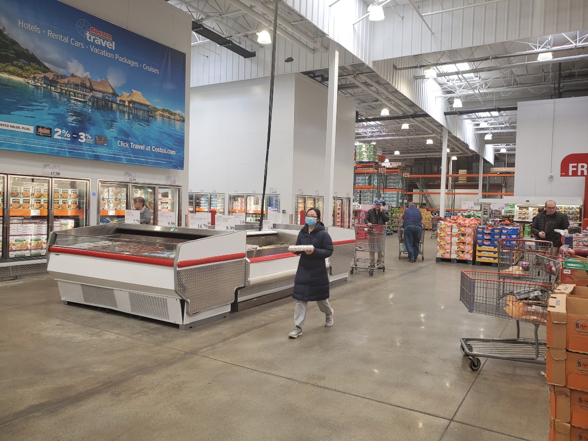 woman wearing mask inside Costco