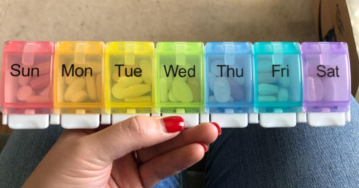 Multi-Color Weekly Pill Organizer Only $5.98 on Amazon