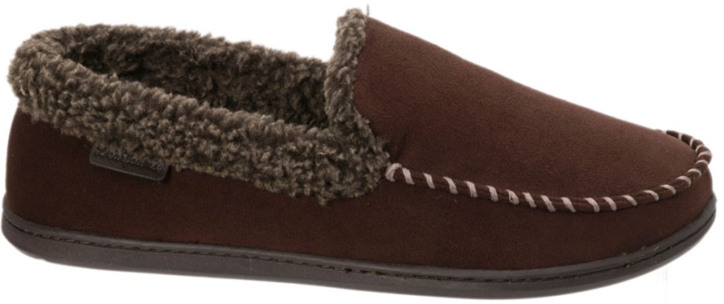 brown fur-lined slippers