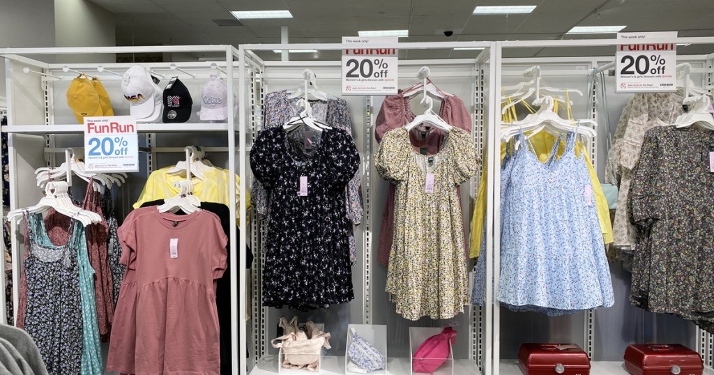 dresses at target in aisle