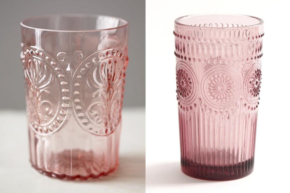 pretty drinking glasses