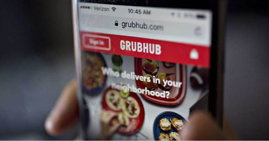 grubhub displayed on a phone