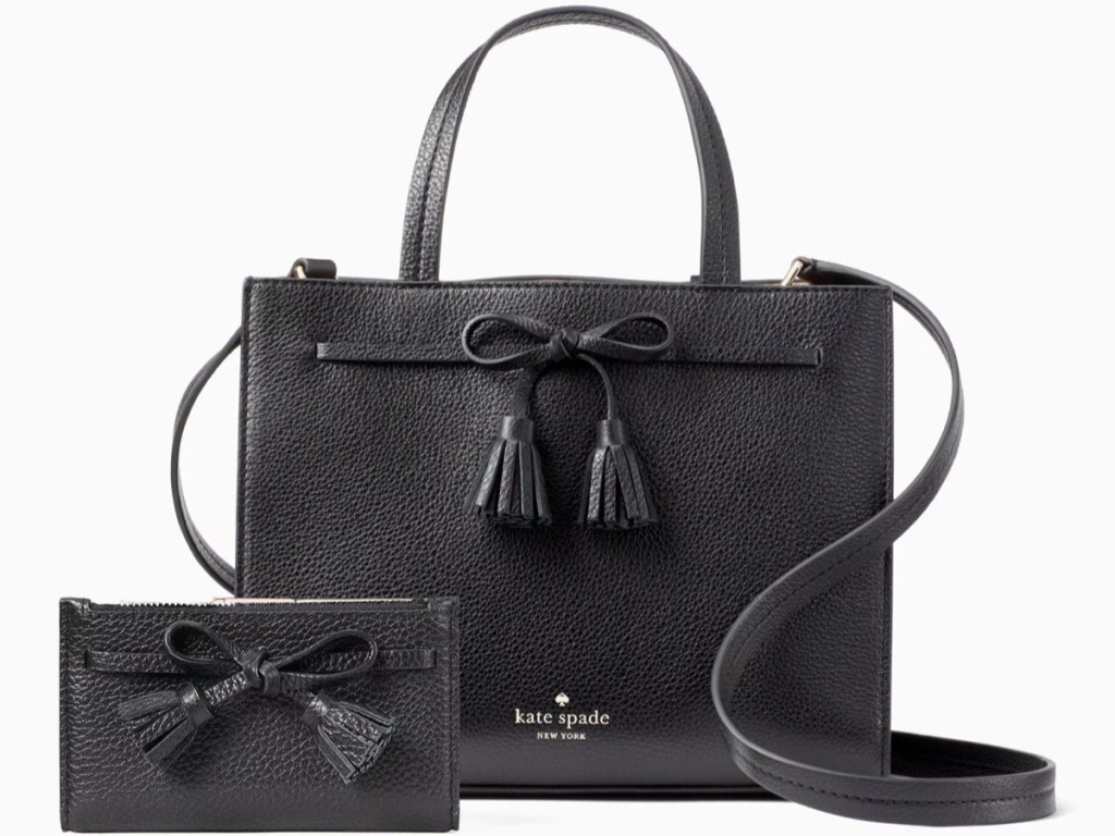 kate spade black bag and wallet