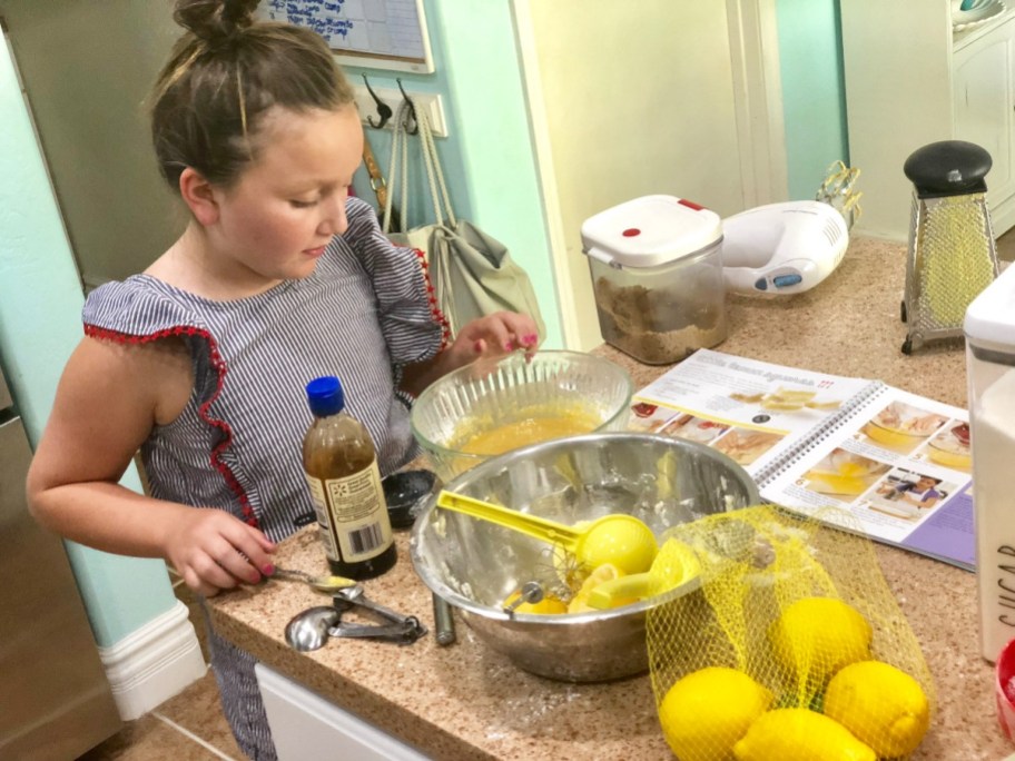 girl baking in kitchen