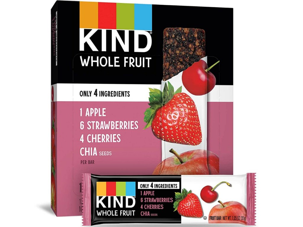 box of fruit bars with strawberries and apples pictured