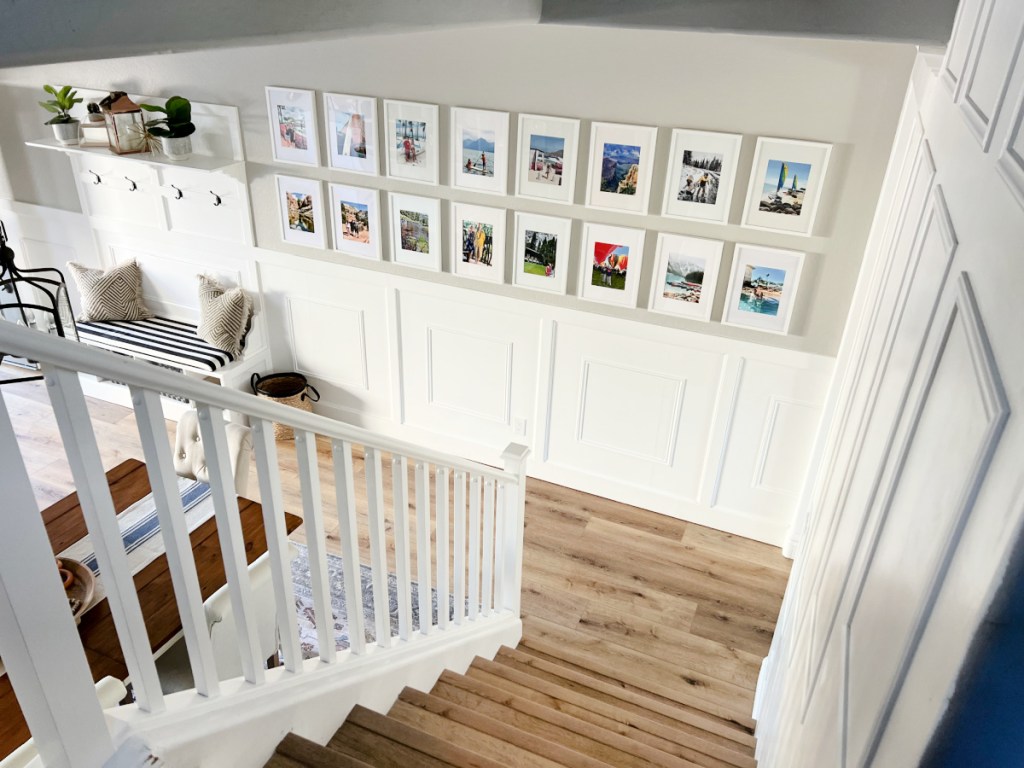 large gallery wall with 16 frames