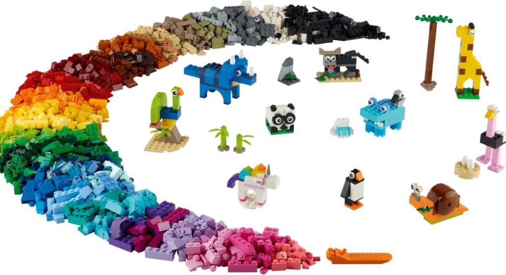 legos built as animals in circle