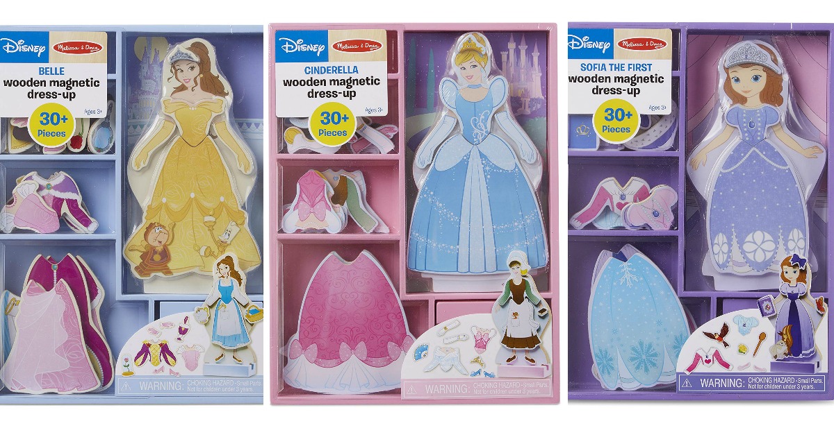 three sets of disney princesses magnetic doll dress up toys