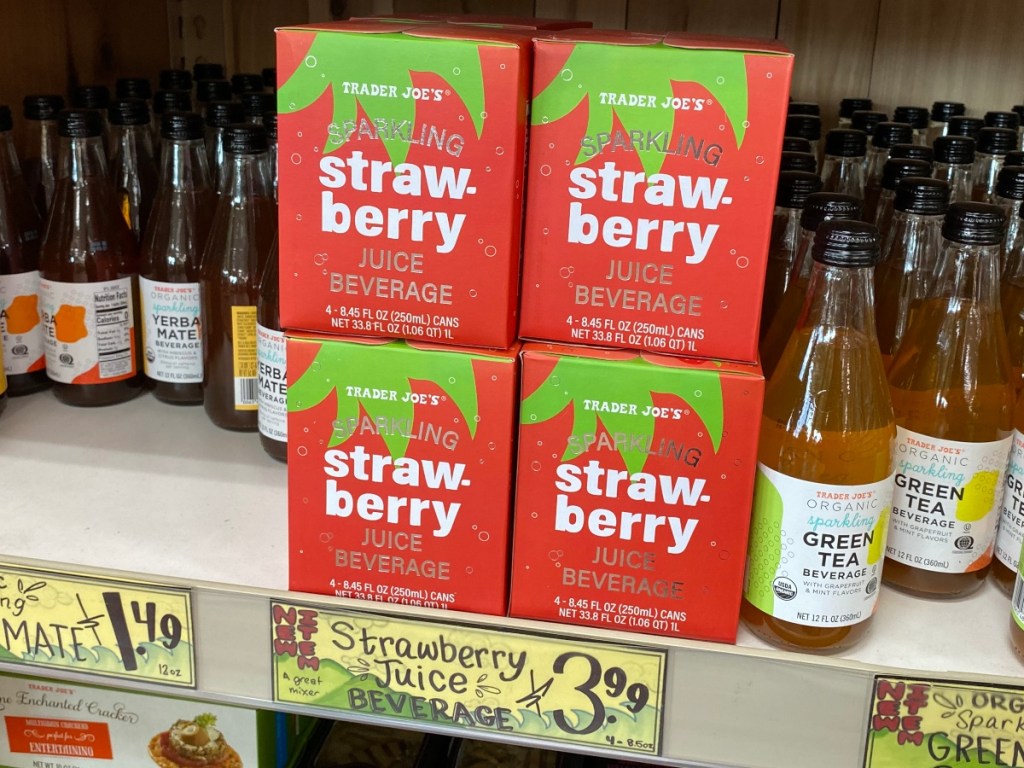 Sparkling Strawberry Juice on the shelf at Trader Joe's