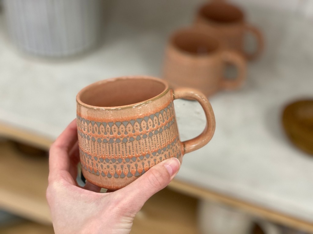 textured stoneware mug