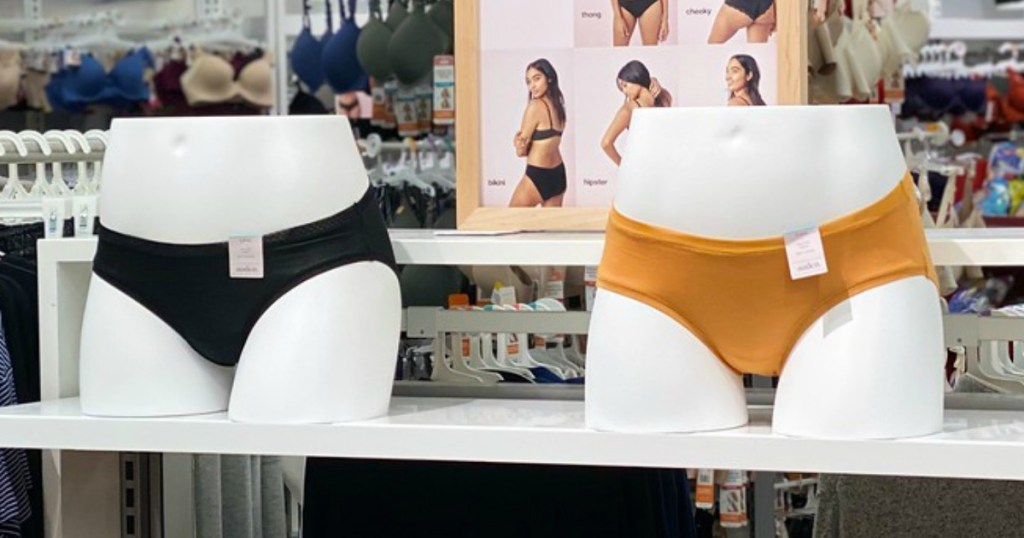 women's underwear displayed on a store mannequin