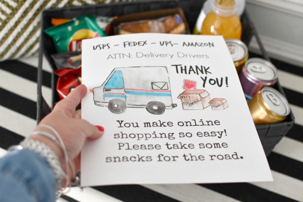note to thank a delivery driver all year printable