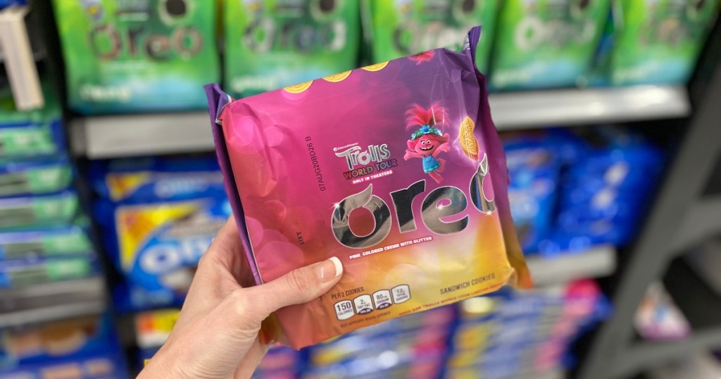 Trolls Oreos in a pink package