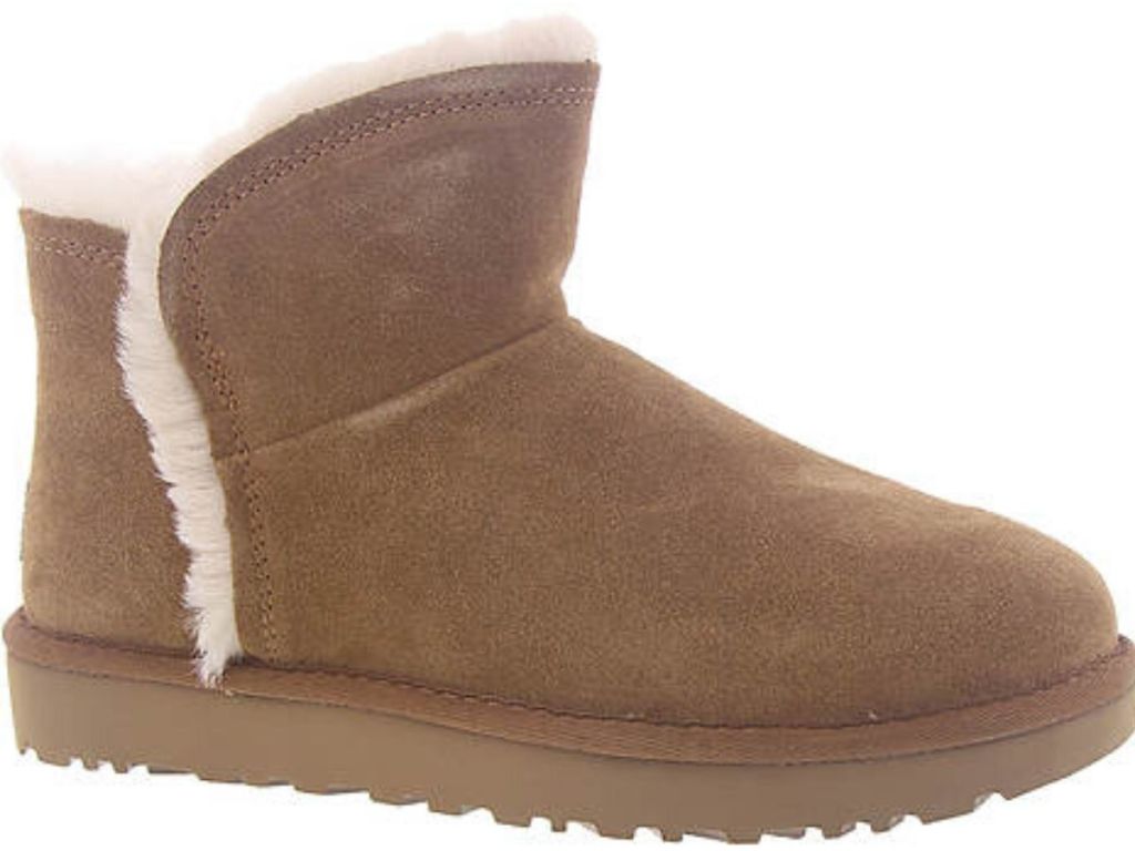 pair of ugg low womens sheepskin boots with sherpa lining